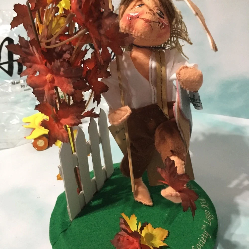 Annalee Fall Fisherman Doll with Orange, Yellow, Red and Green Accents